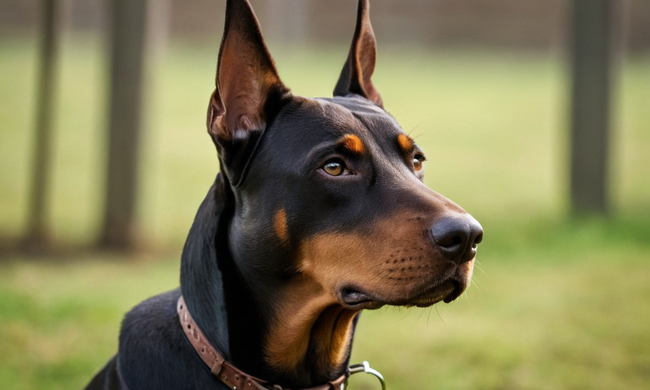 un Doberman adorable con rasgos faciales y corporales destacados